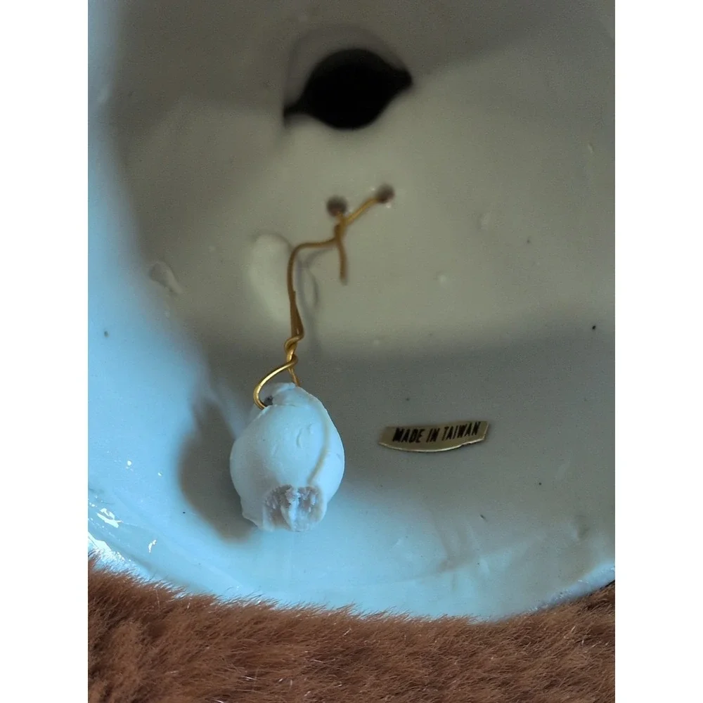 Vintage Brinn's Porcelain Victorian Girl Bell with Pink Rose 5.5